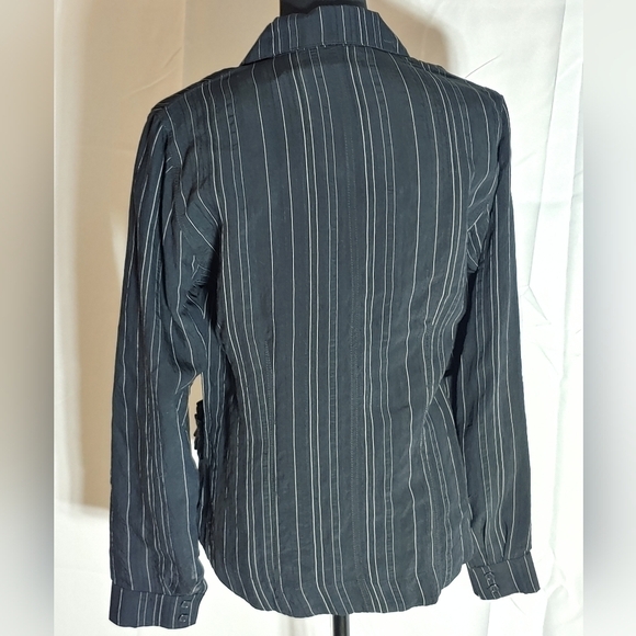 NWT ANIMALE Ladies Black QUILL Striped Button Down Top / Dress Shirt - Picture 5 of 5